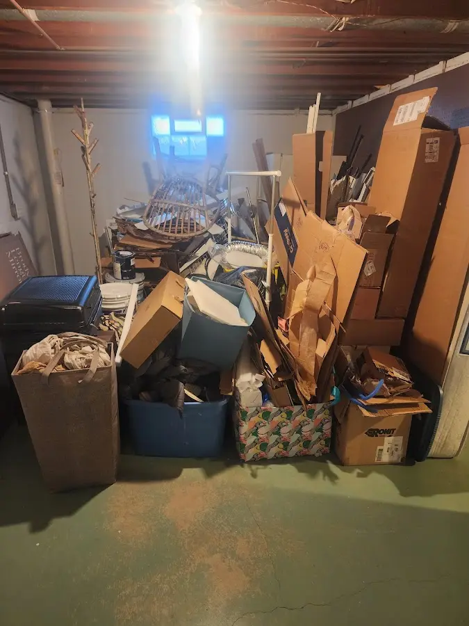 Roll-off dumpster container at job site for 20 Yard Dumpster Rental in Gas City